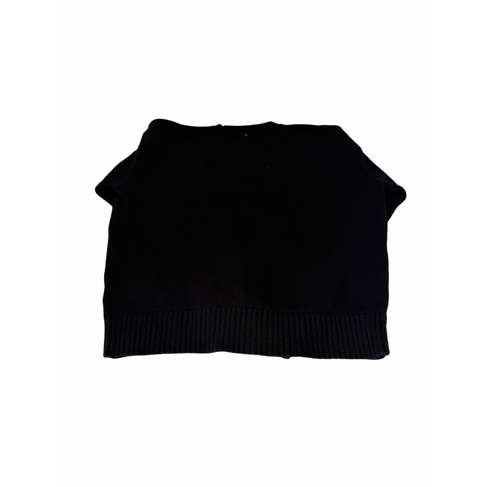 Ralph Lauren Regal Crest Knit Sweater Black Cotton L Logo Womens Rare - Picture 4 of 7